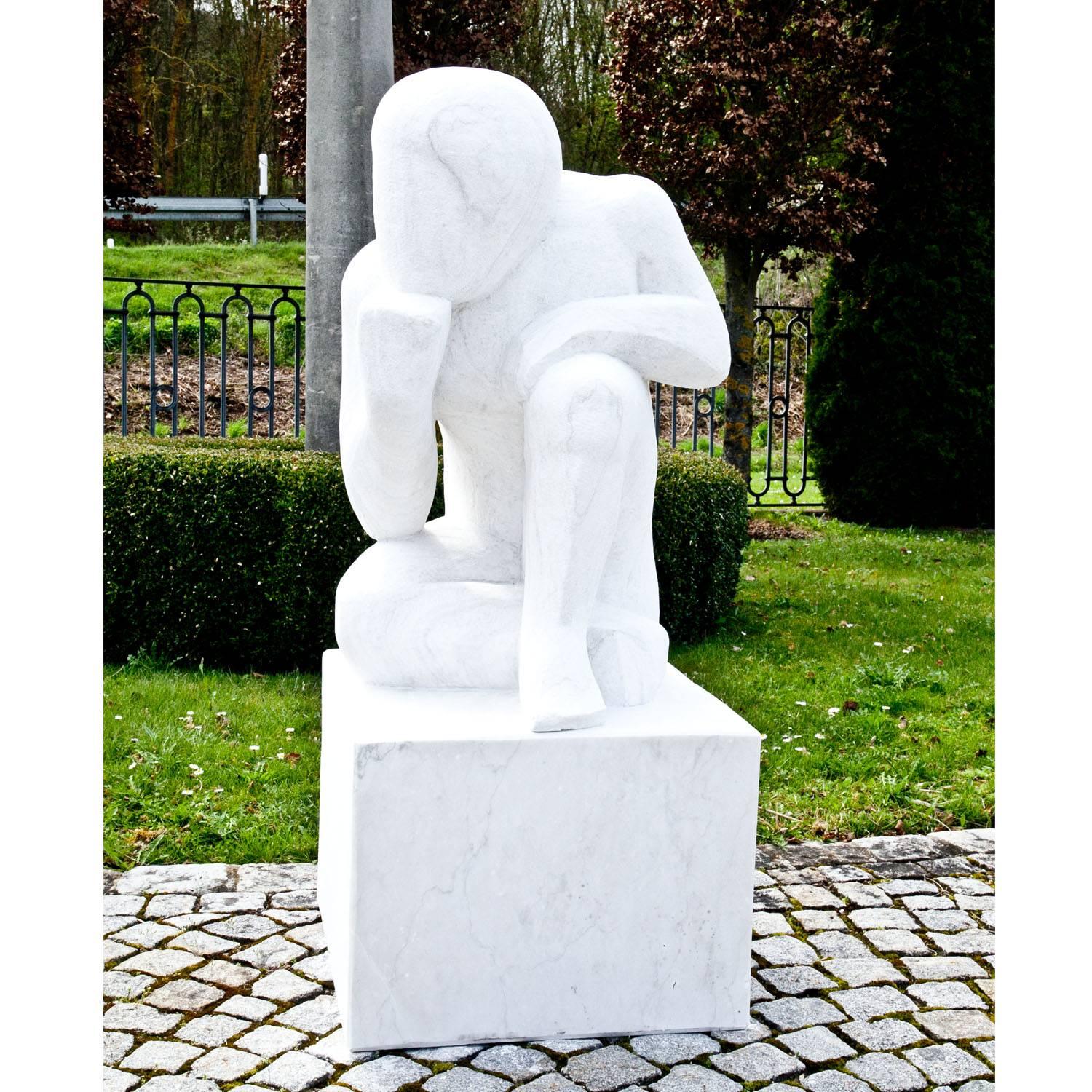 Contemporary Thinker, Marble Sculpture, 21st Century