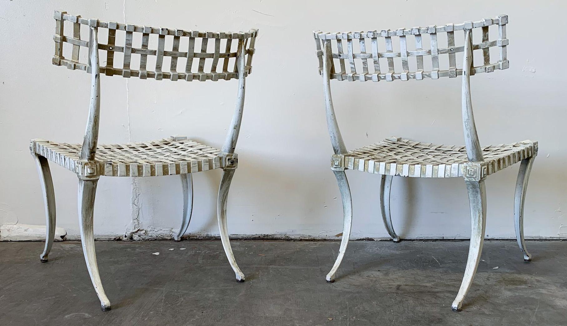 Mid-20th Century Thinline Aluminum Klismos Chairs, A Pair, 1960s