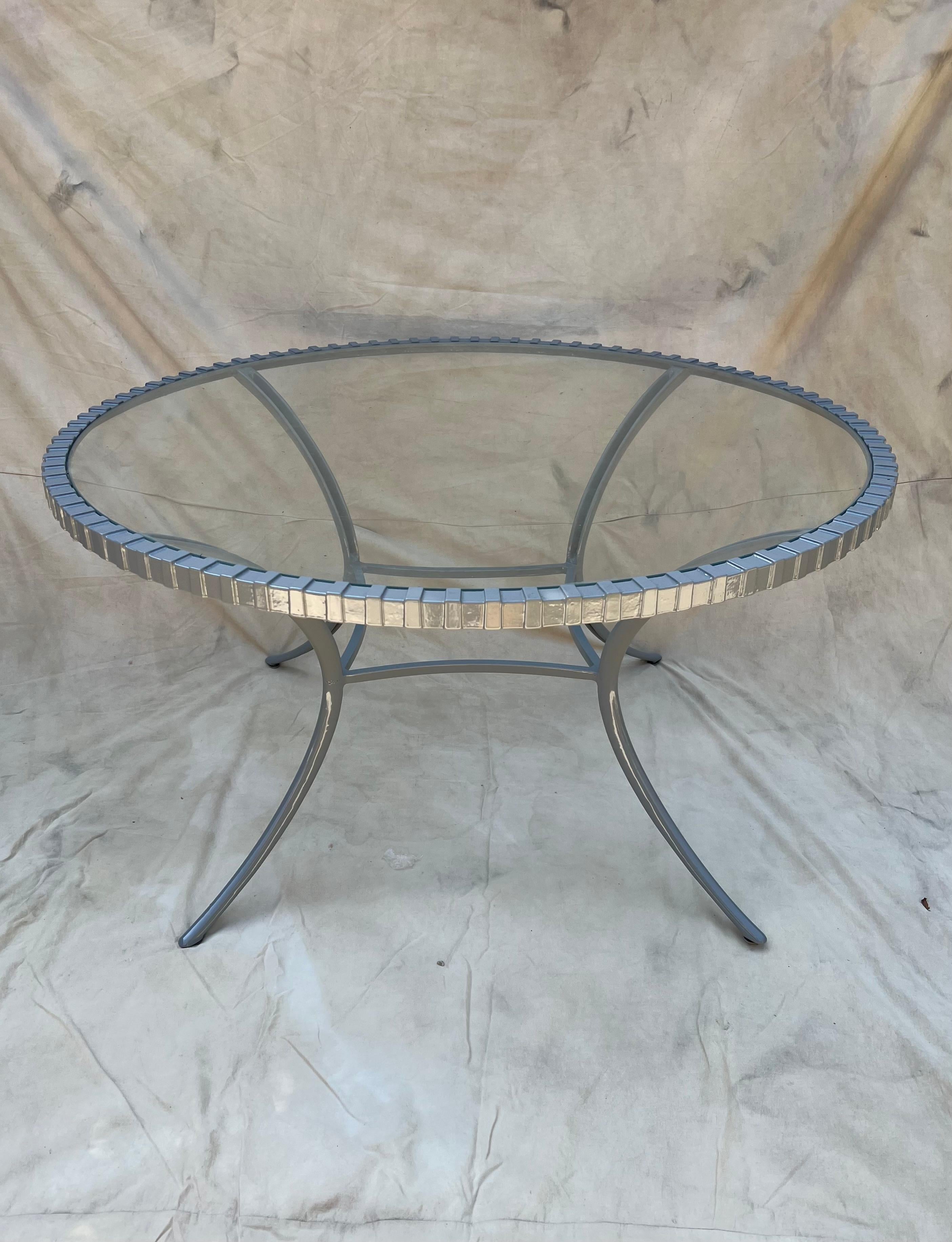 Mid-Century Modern Thinline Klismos Leg Aluminum Table For Sale