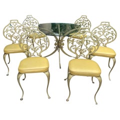 Set da pranzo Thinline: Tavolo e 6 sedie in alluminio fuso, anni '60, USA