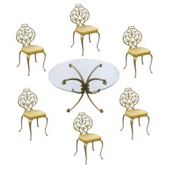 Thinline Dining Set: Cast Aluminum Table & 6 Chairs, 1960s USA