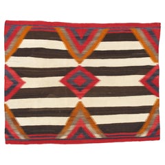 Third Phase Navajo Chiefs Blanket C. 1890 Handmade Native America Textile Square