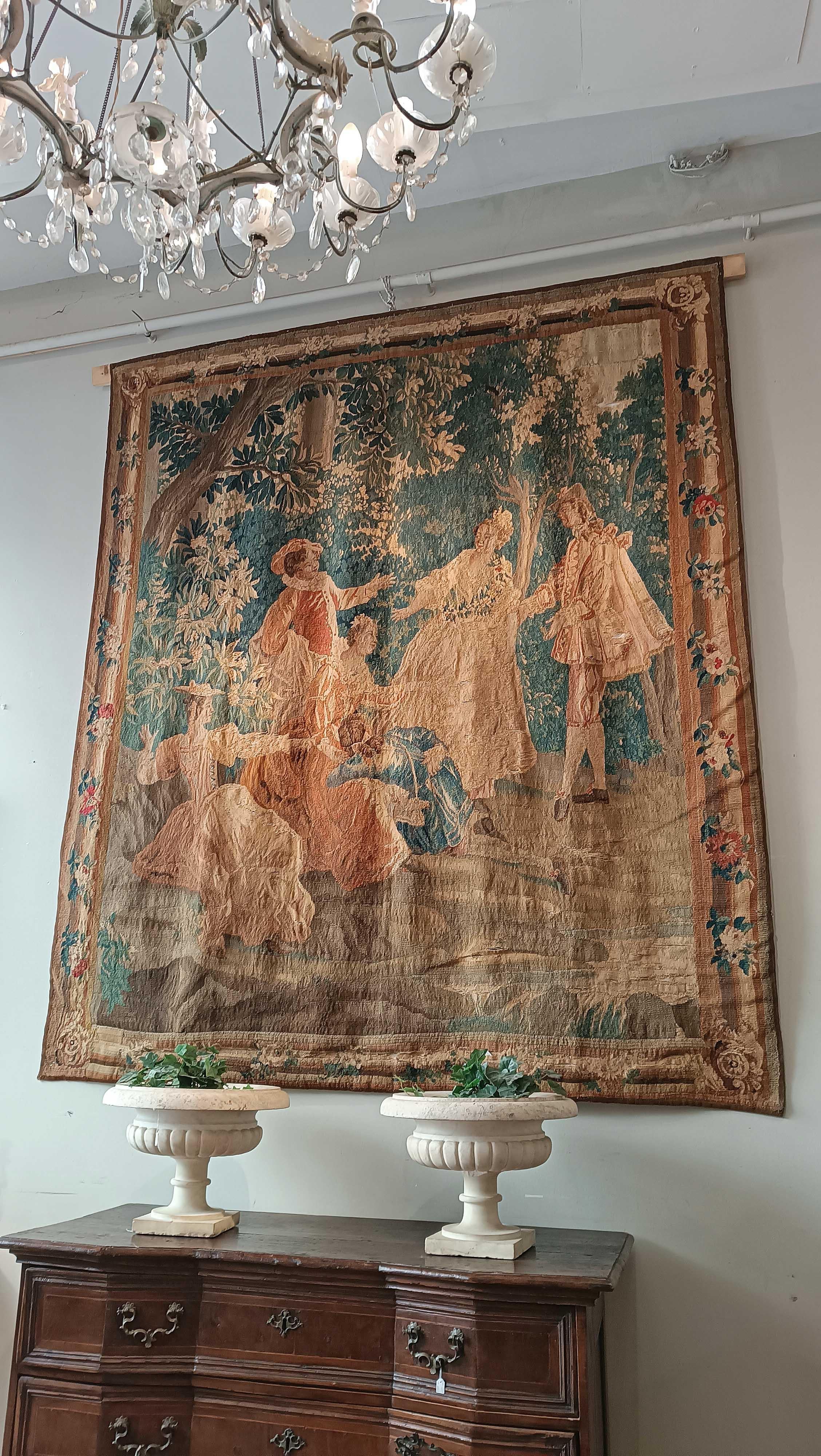 THIRD QUARTER 18th CENTURY TAPESTRY WITH 