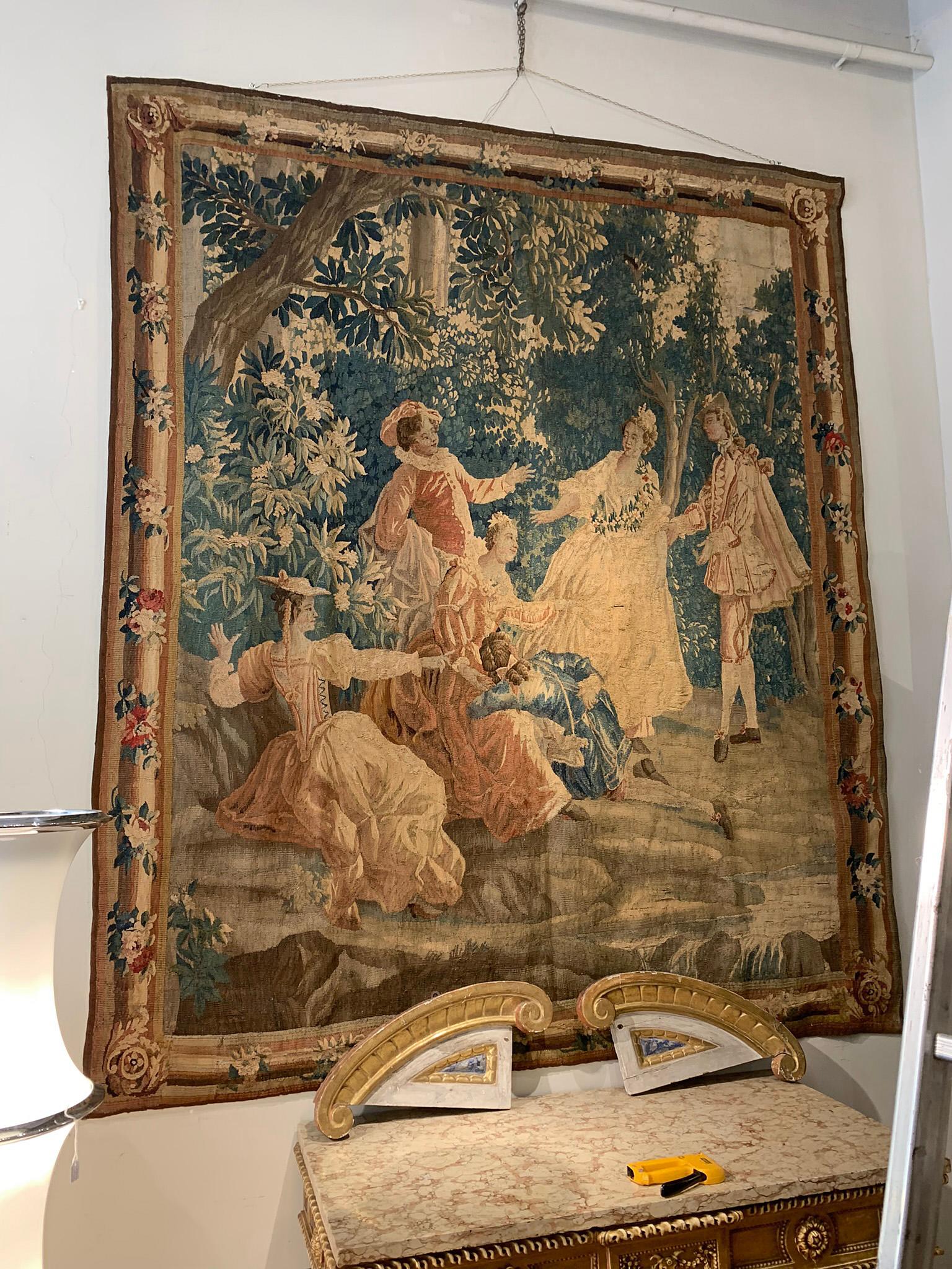 Magnifique tapisserie en laine et soie représentant le célèbre 