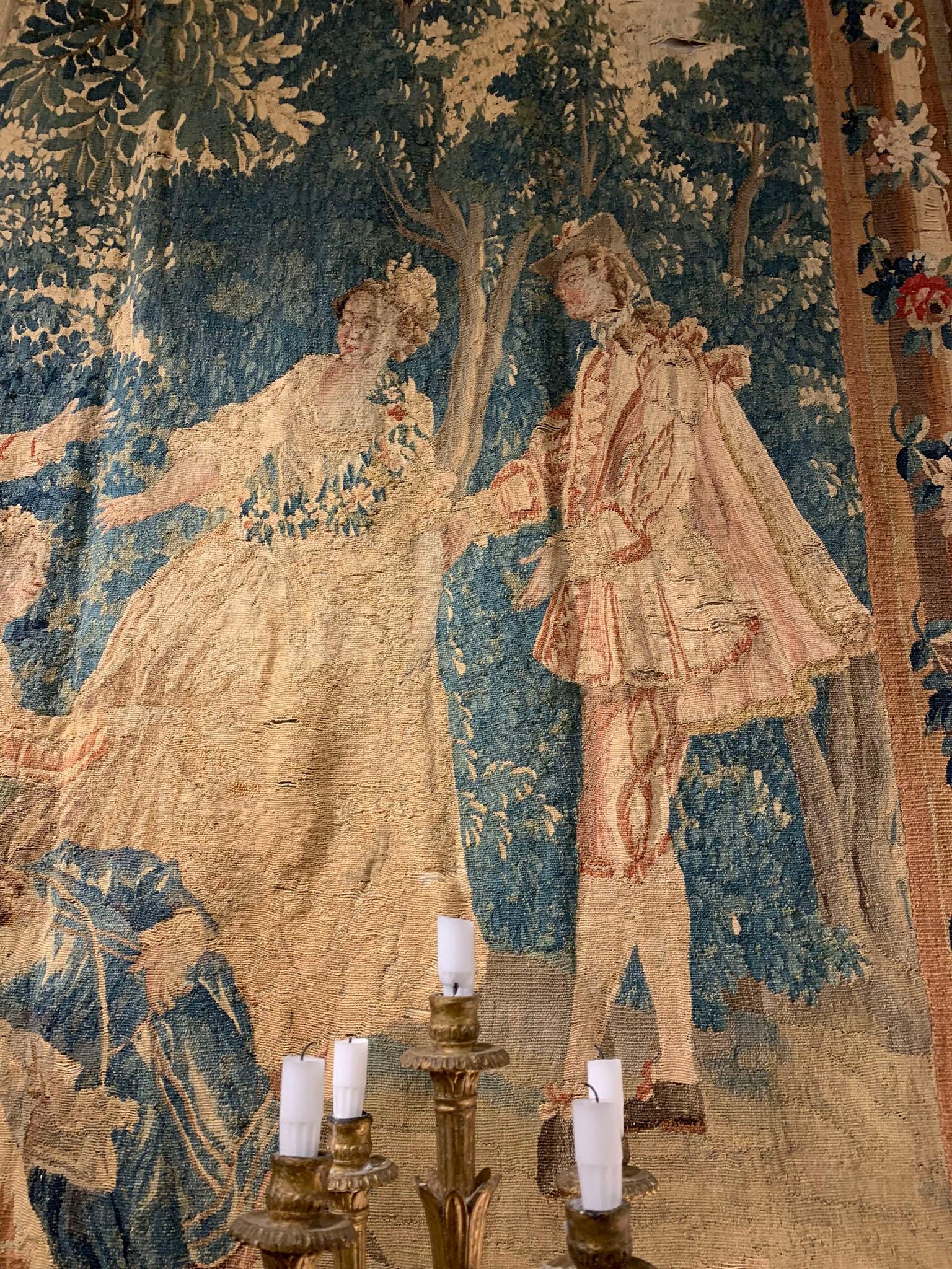 Laine THIRD QUARTER 18th CENTURY TAPESTRY WITH 