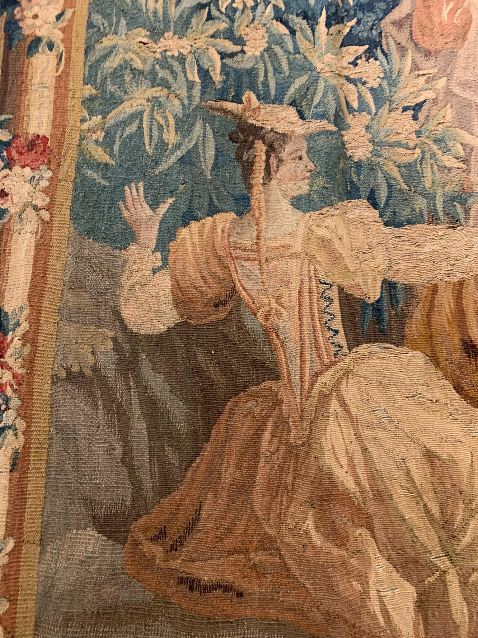 THIRD QUARTER 18th CENTURY TAPESTRY WITH 
