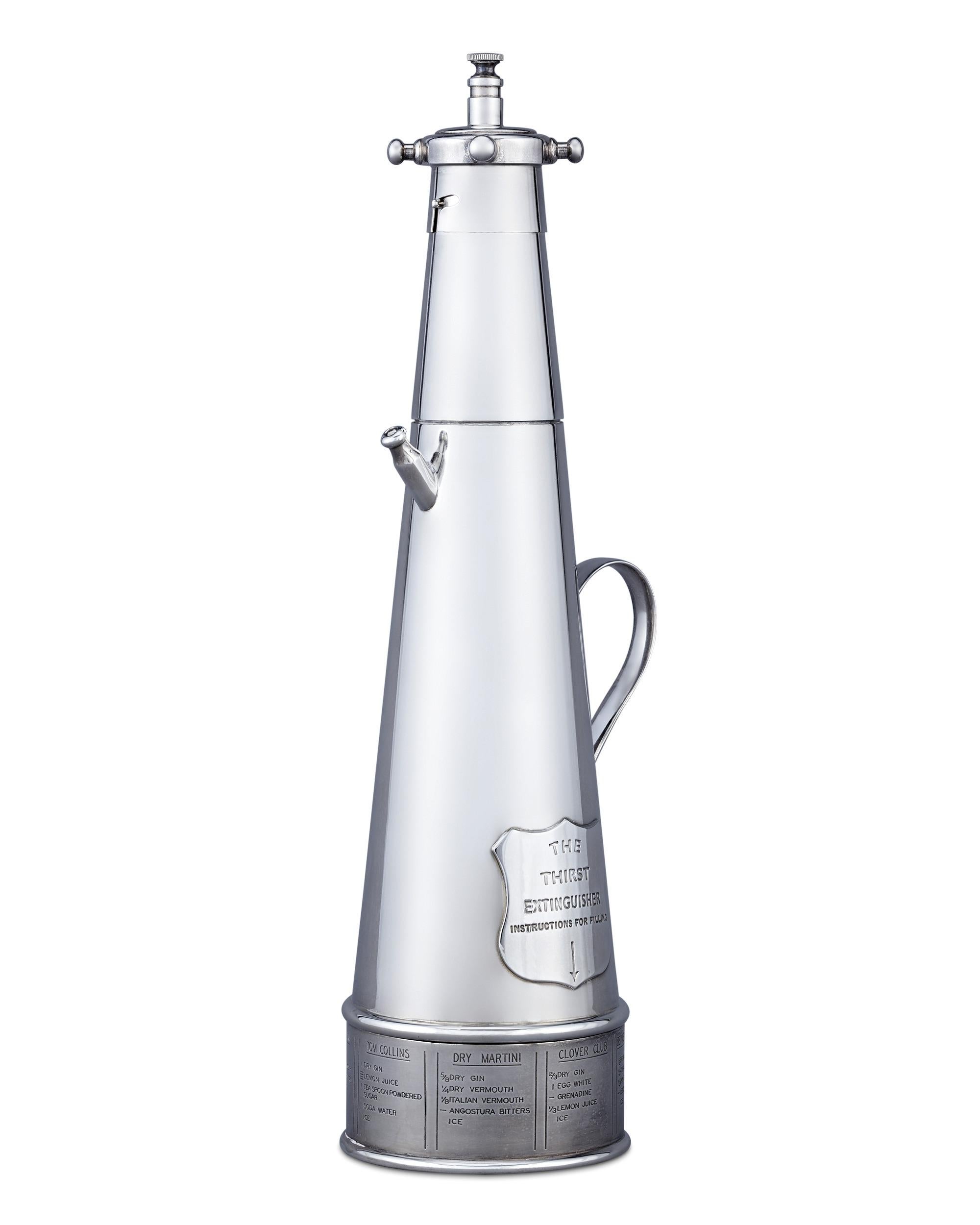Put out any thirst with this Art Deco-period silverplate cocktail shaker by Asprey & Co. Called the 