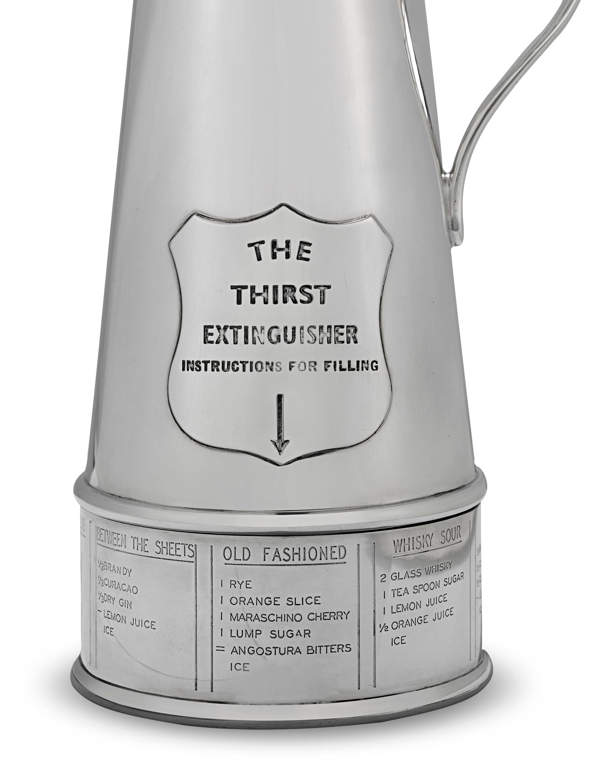 English Thirst Extinguisher Cocktail Shaker by Asprey & Co. For Sale