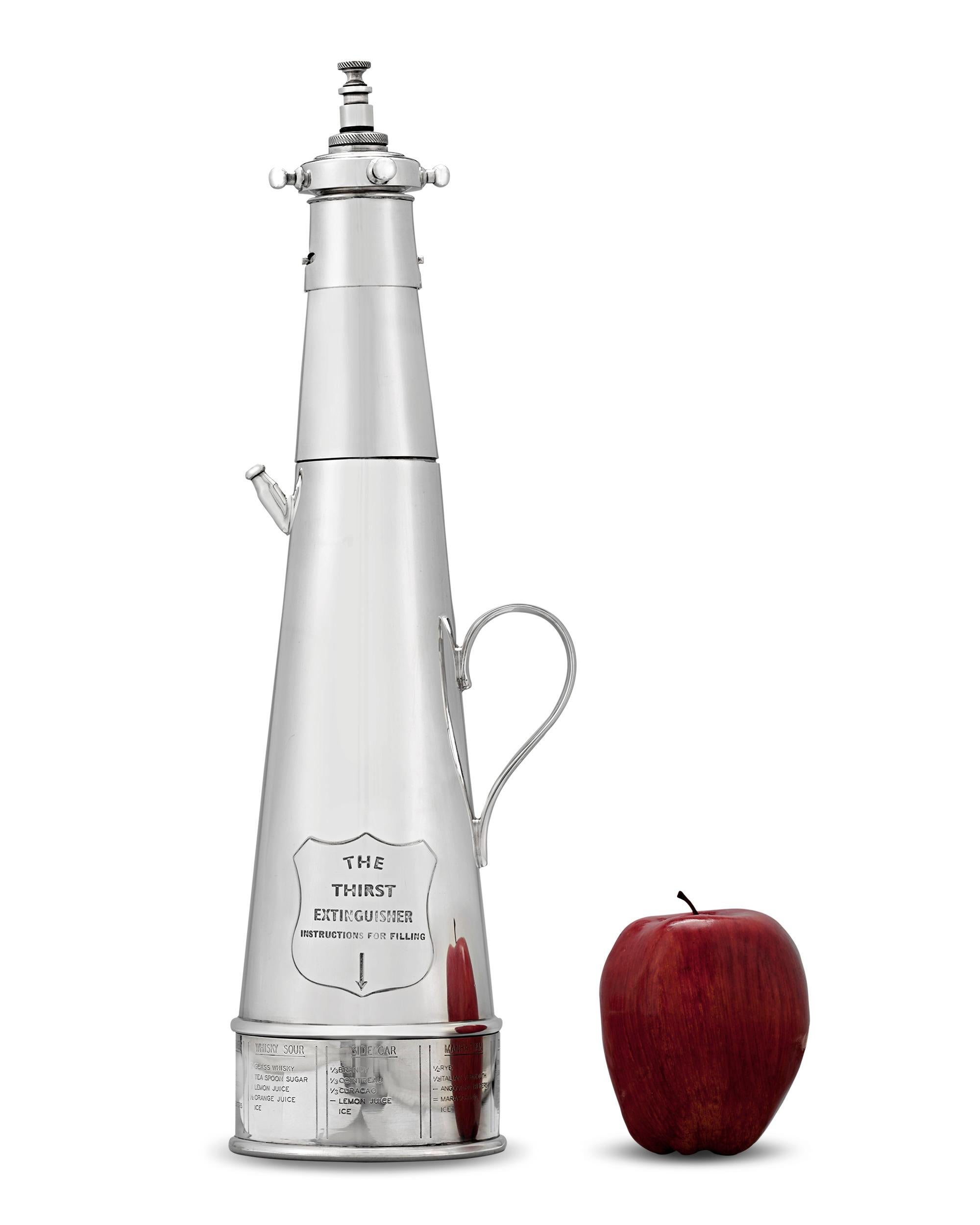 Silver Thirst Extinguisher Cocktail Shaker by Asprey & Co. For Sale