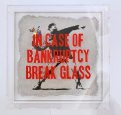 "In Case of Bankruptcy Banksy Flower thrower Oil Bouquet (grey)"
