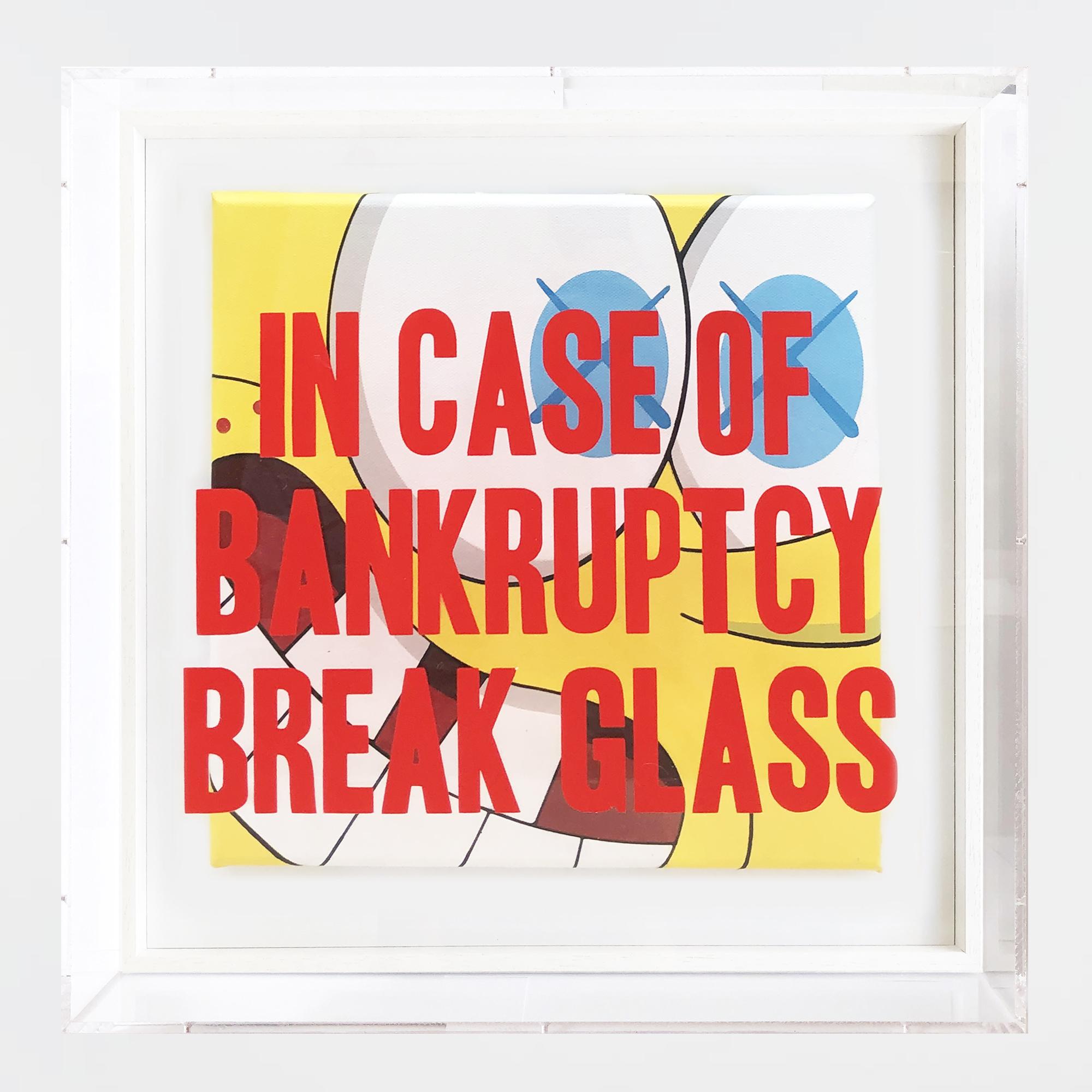 "In Case Of Bankruptcy - Kaws Spongebob"   - Mixed Media Art by Thirsty Bstrd