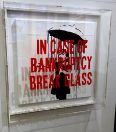 Bstrd assoiffé  - En cas de faillite - Banksy Girl with Umbrella" (En cas de faillite - Banksy Girl with Umbrella)