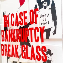 Pop art 3-D sculpture street art Banksy contemporain rouge noir blanc