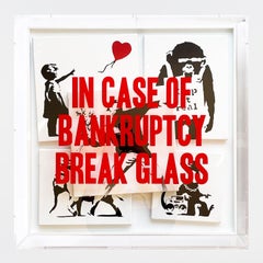 Pop art 3-D sculpture street art Banksy contemporary red black white