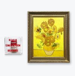 Arte pop escultura 3D arte callejero Van Gogh contemporáneo amarillo rojo negro blanco