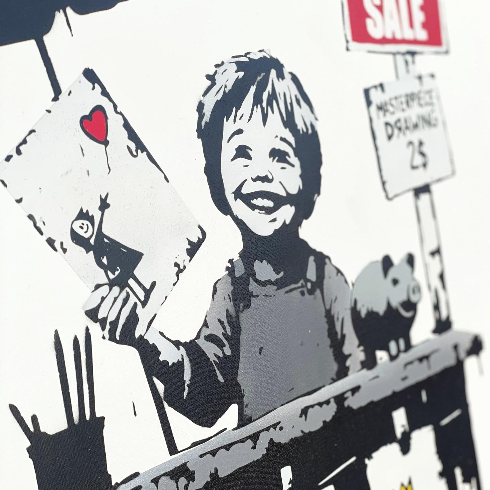 Pop Art Straßenkunst  zeitgenössisch rot schwarz weiß humor interieur warhol basquiat – Sculpture von Thirsty Bstrd