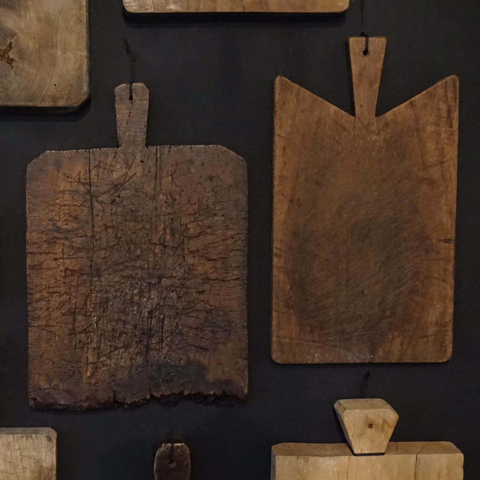 Thirteen 19th C. French Wooden Chopping or Cutting Boards and a Chocolate Mould For Sale 12