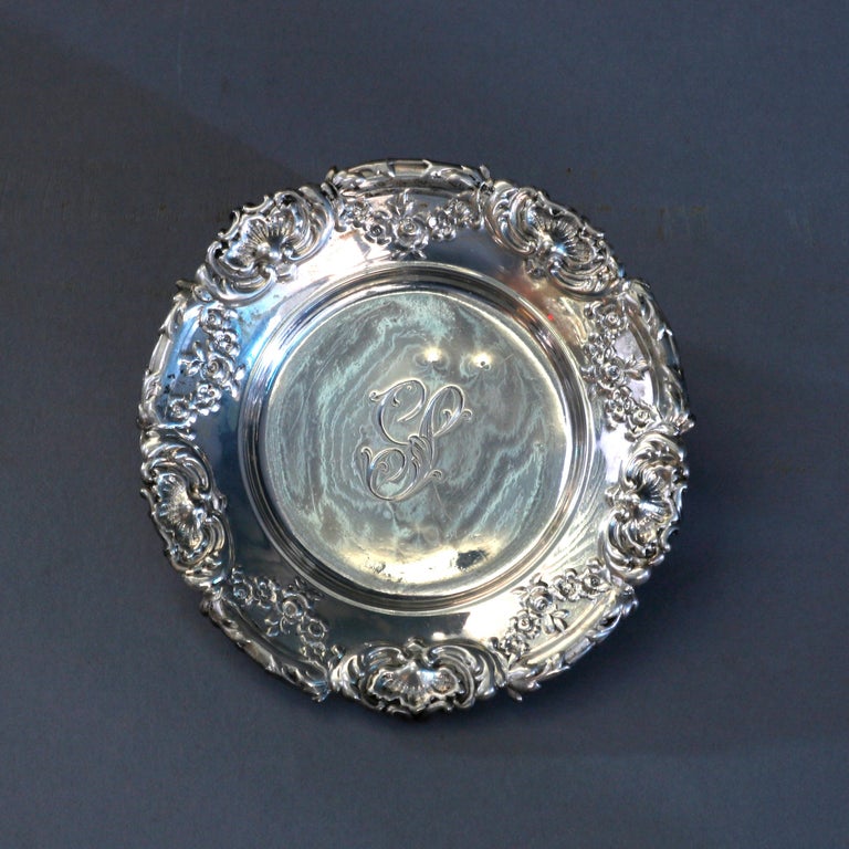 Thirteen Sterling Silver Black Star and Frost Butter Pats 9.8 to, circa 1900 1