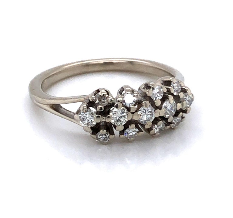Thirteen Diamond White Gold Ring at 1stDibs