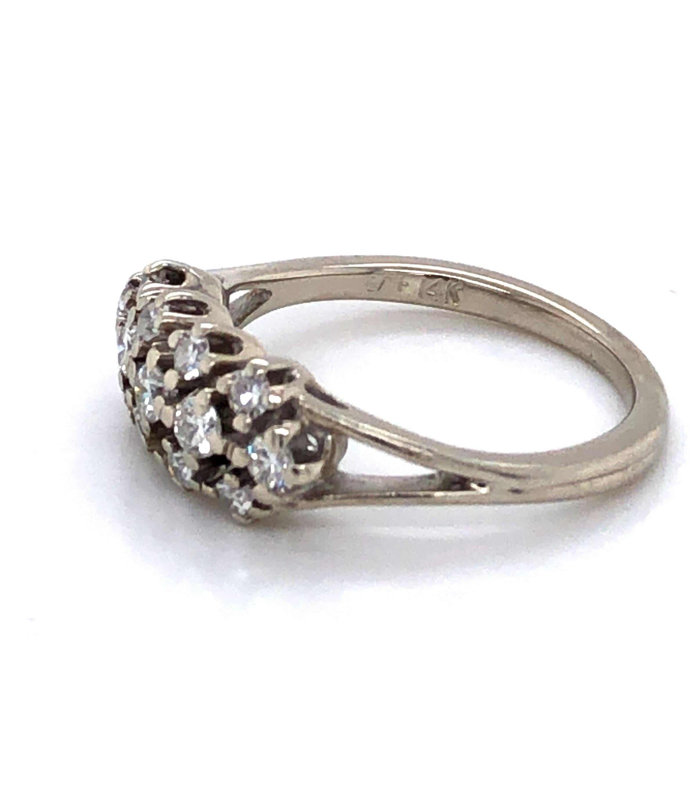 Thirteen Diamond White Gold Ring In Good Condition In Mount Kisco, NY
