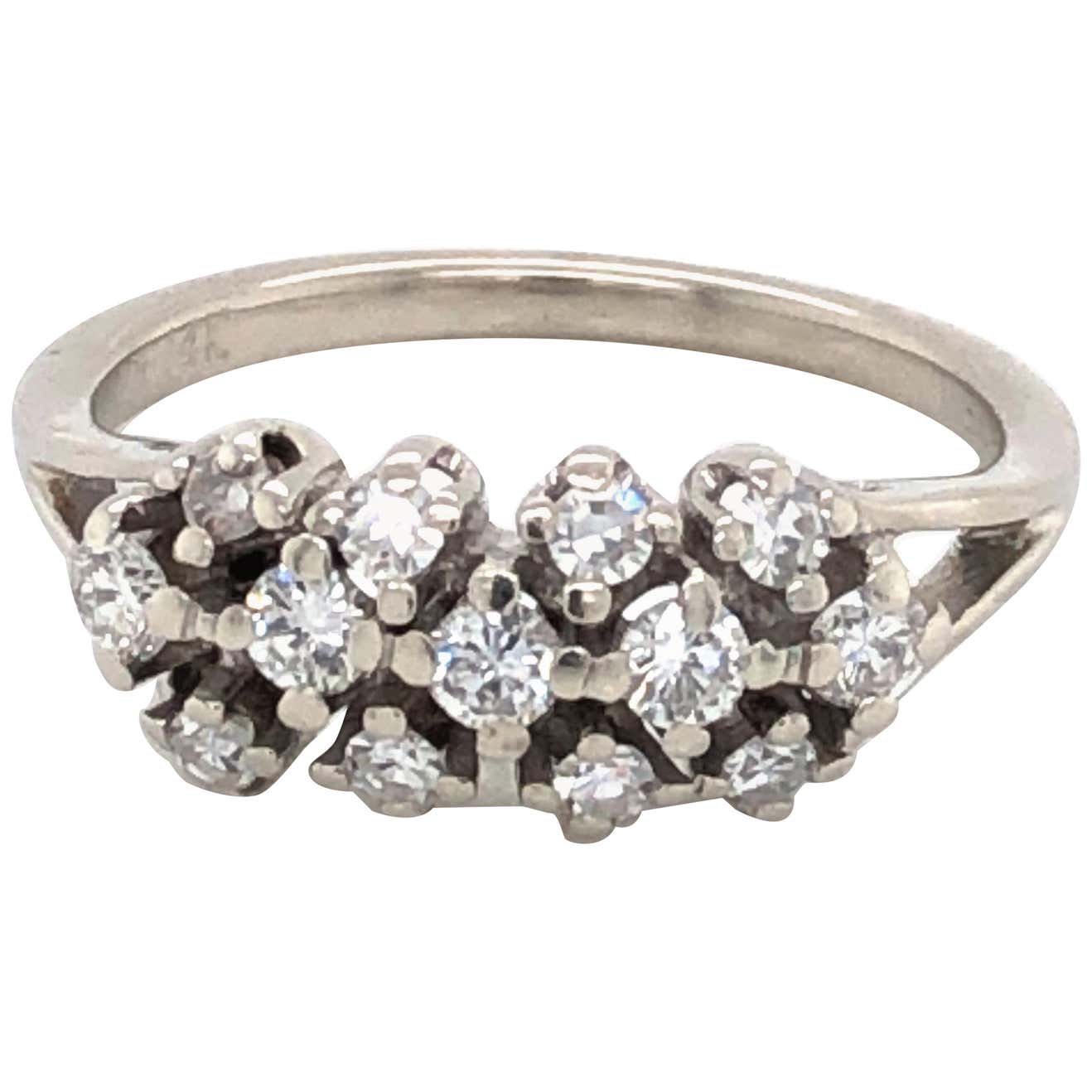 Thirteen Diamond White Gold Ring at 1stDibs