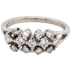Vintage Thirteen Diamond White Gold Ring