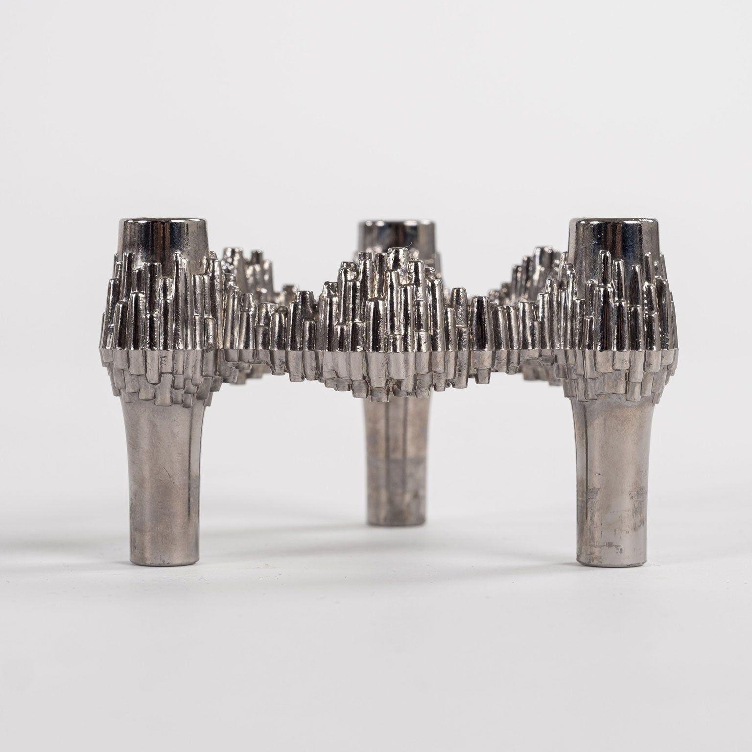 Thirteen Original Nickel-Plated Variomaster Candleholders For Sale 2