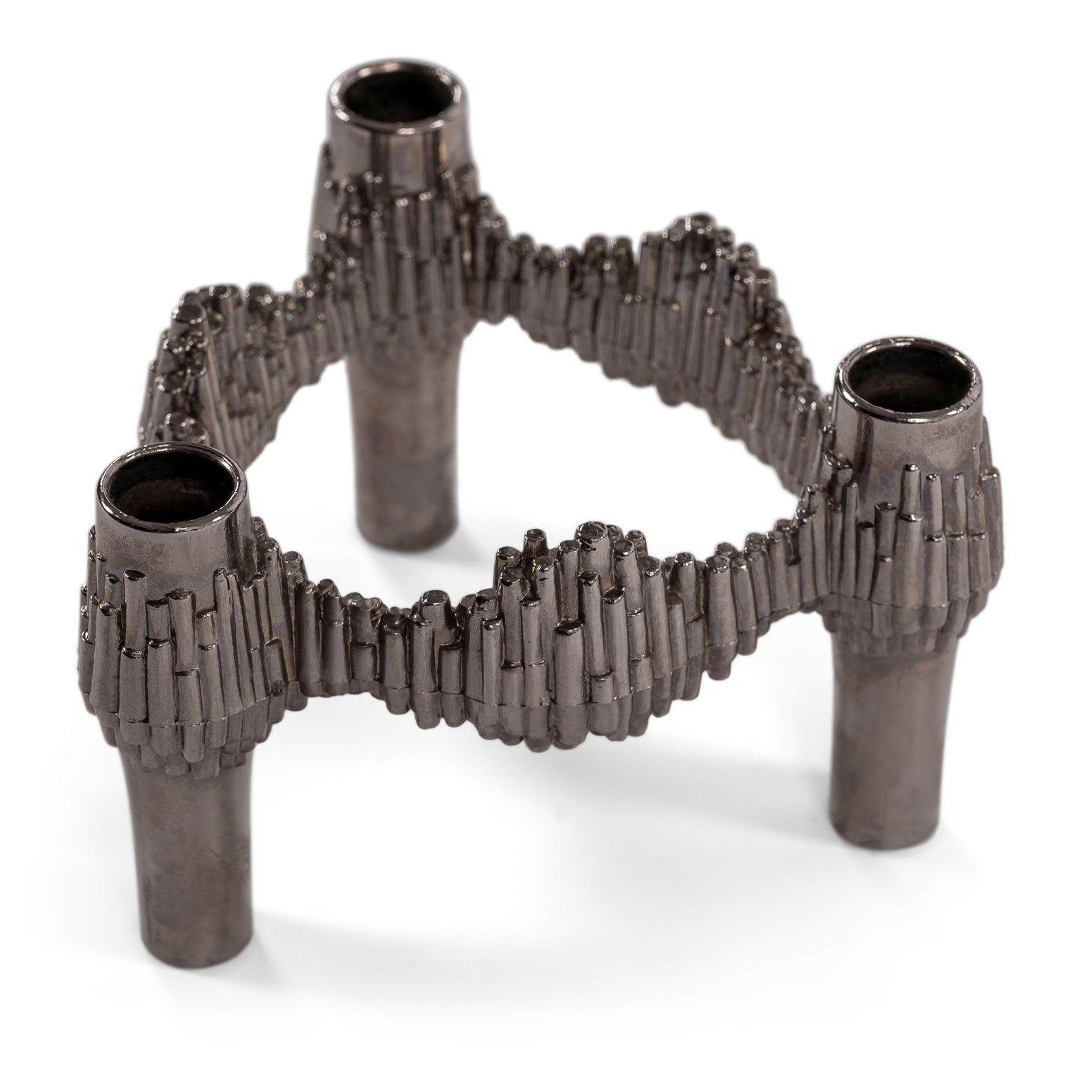 German Thirteen Original Nickel-Plated Variomaster Candleholders For Sale