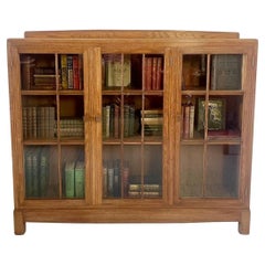 Thirties 3 Door Oak Bookcase By Brynmawr