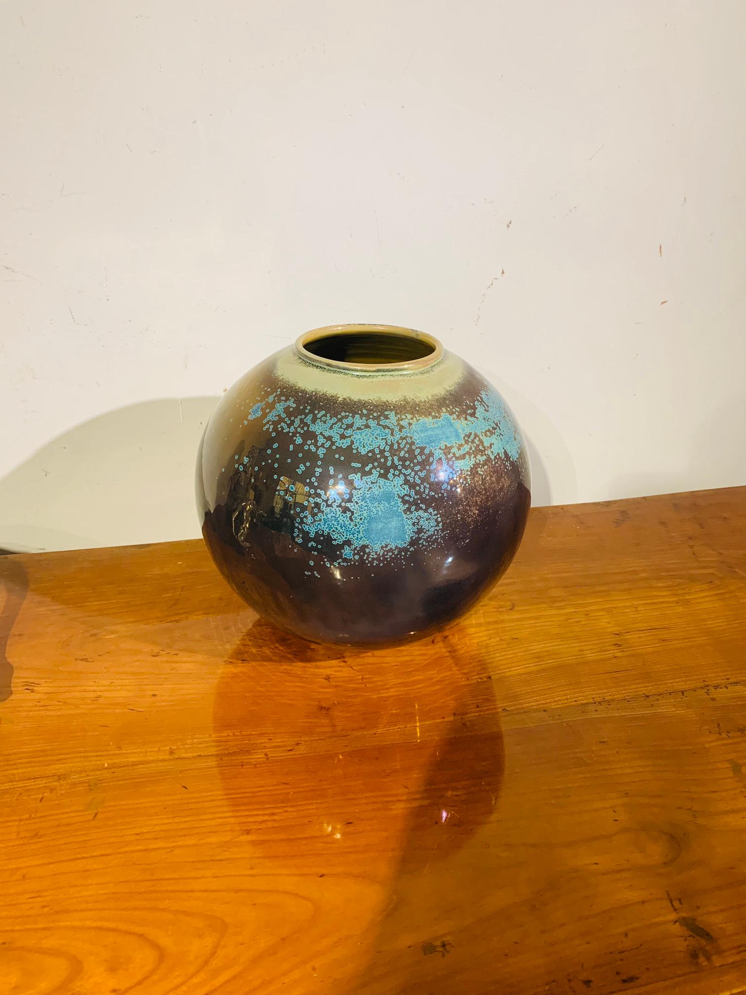 Thirties, Glazed Ceramic Vase, 'MCA' Albissola Manufacture 1