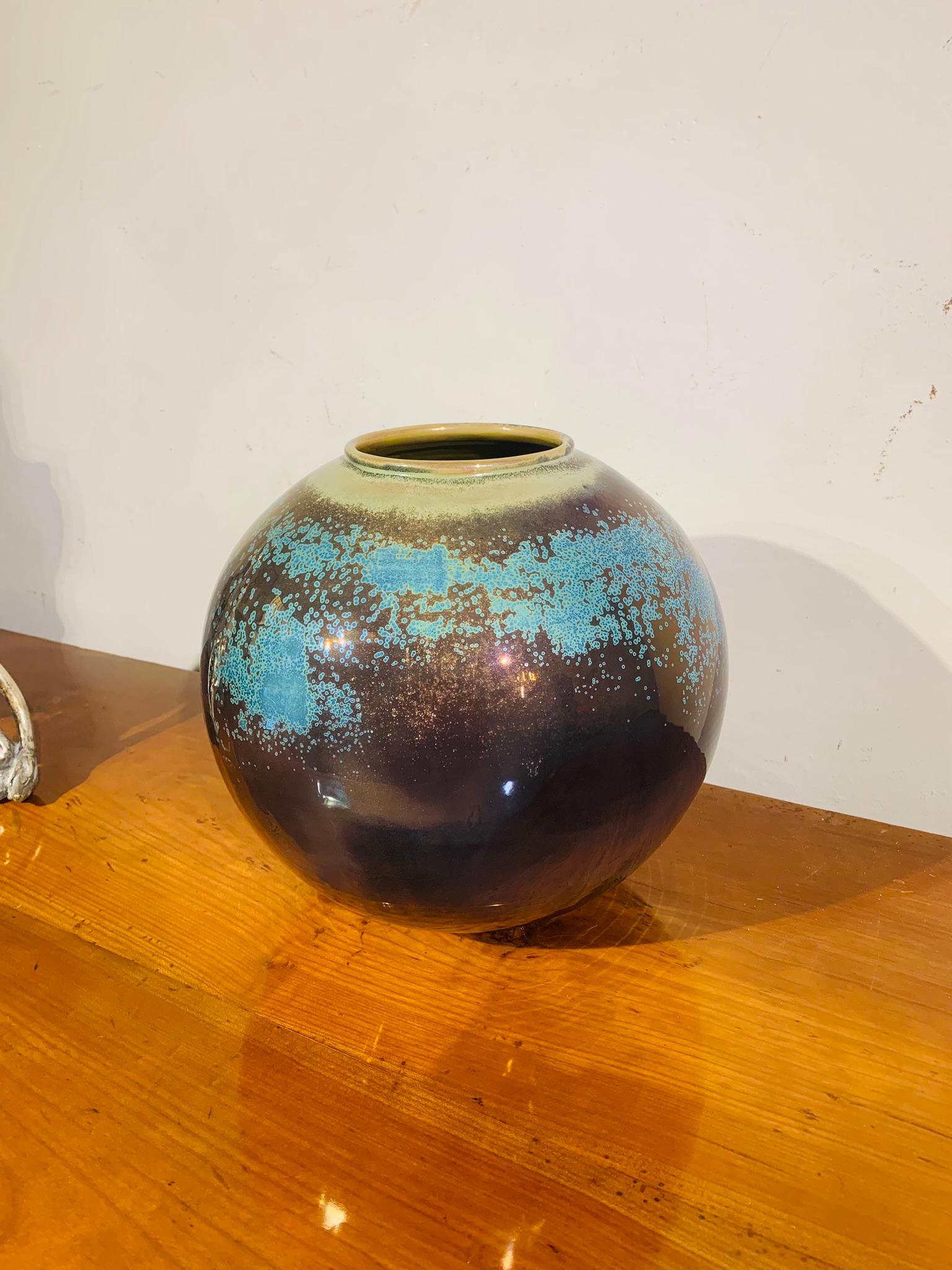 Thirties, Glazed Ceramic Vase, 'MCA' Albissola Manufacture 2