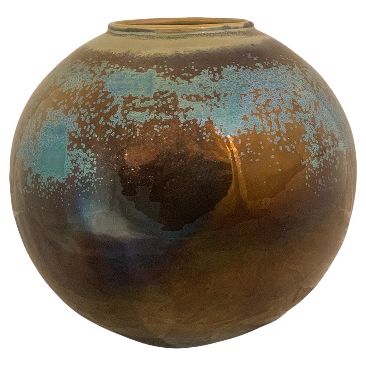 Thirties, Glazed Ceramic Vase, 'MCA' Albissola Manufacture