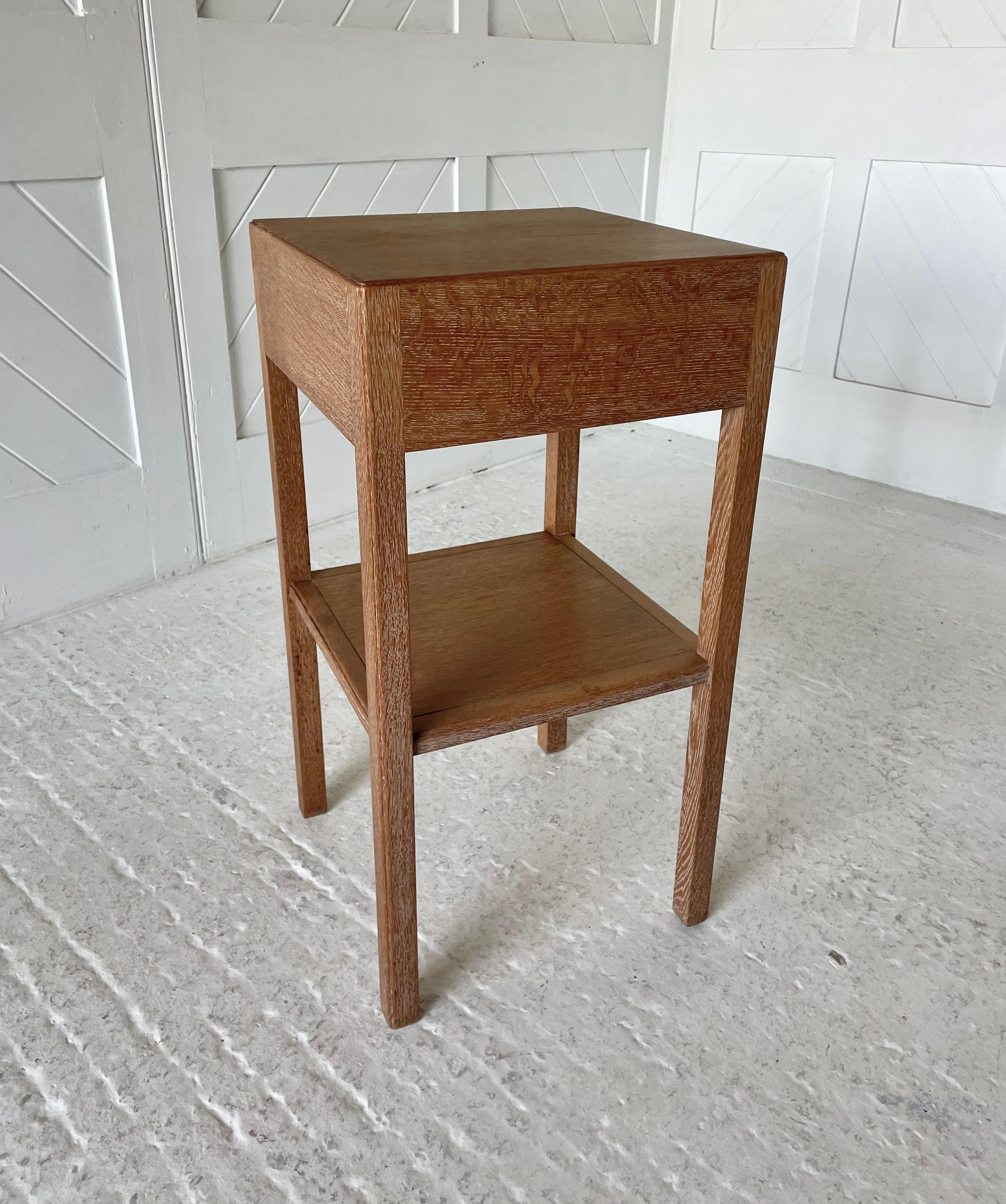English Thirties Oak Bedside Table By Heals
