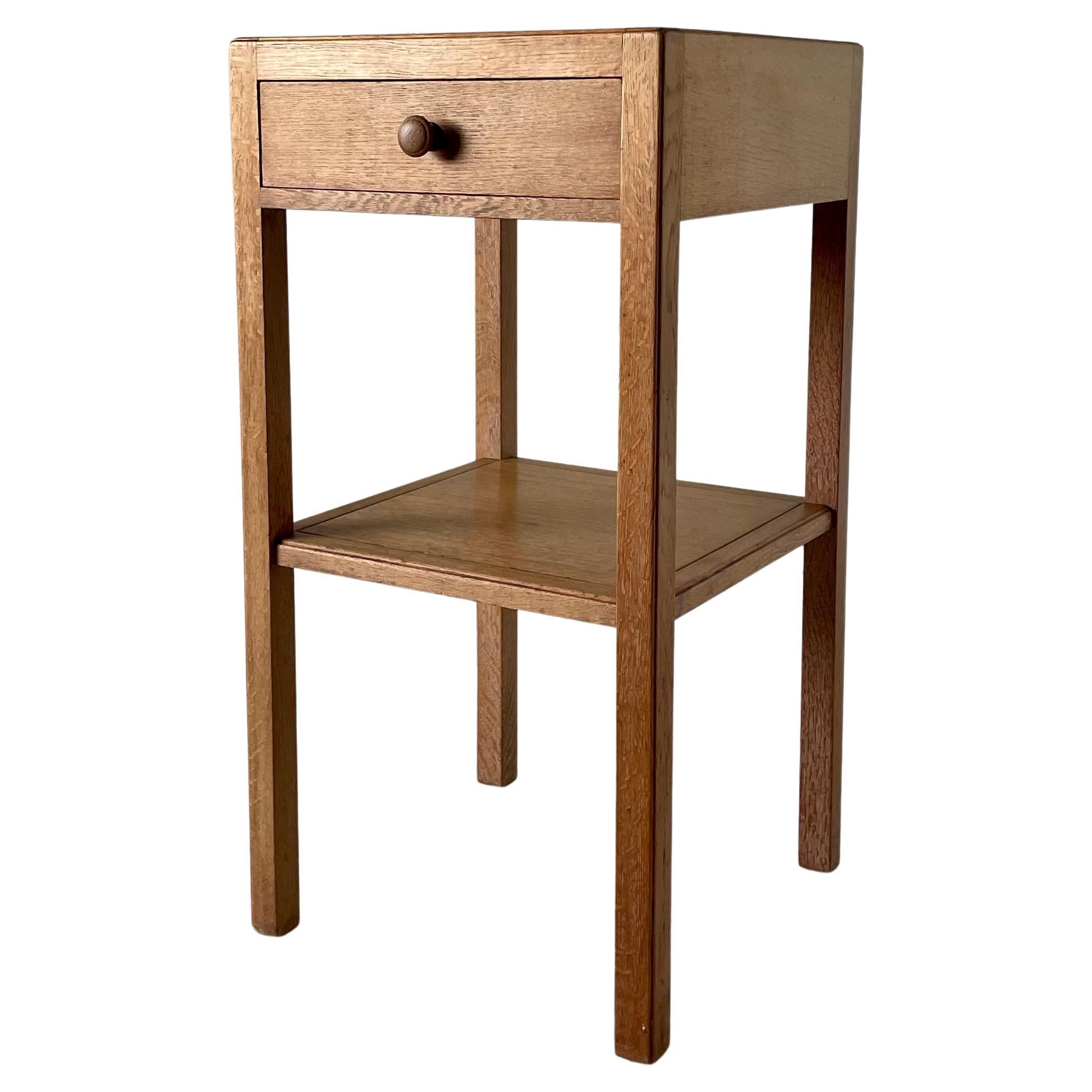 Thirties Oak Bedside Table By Heals