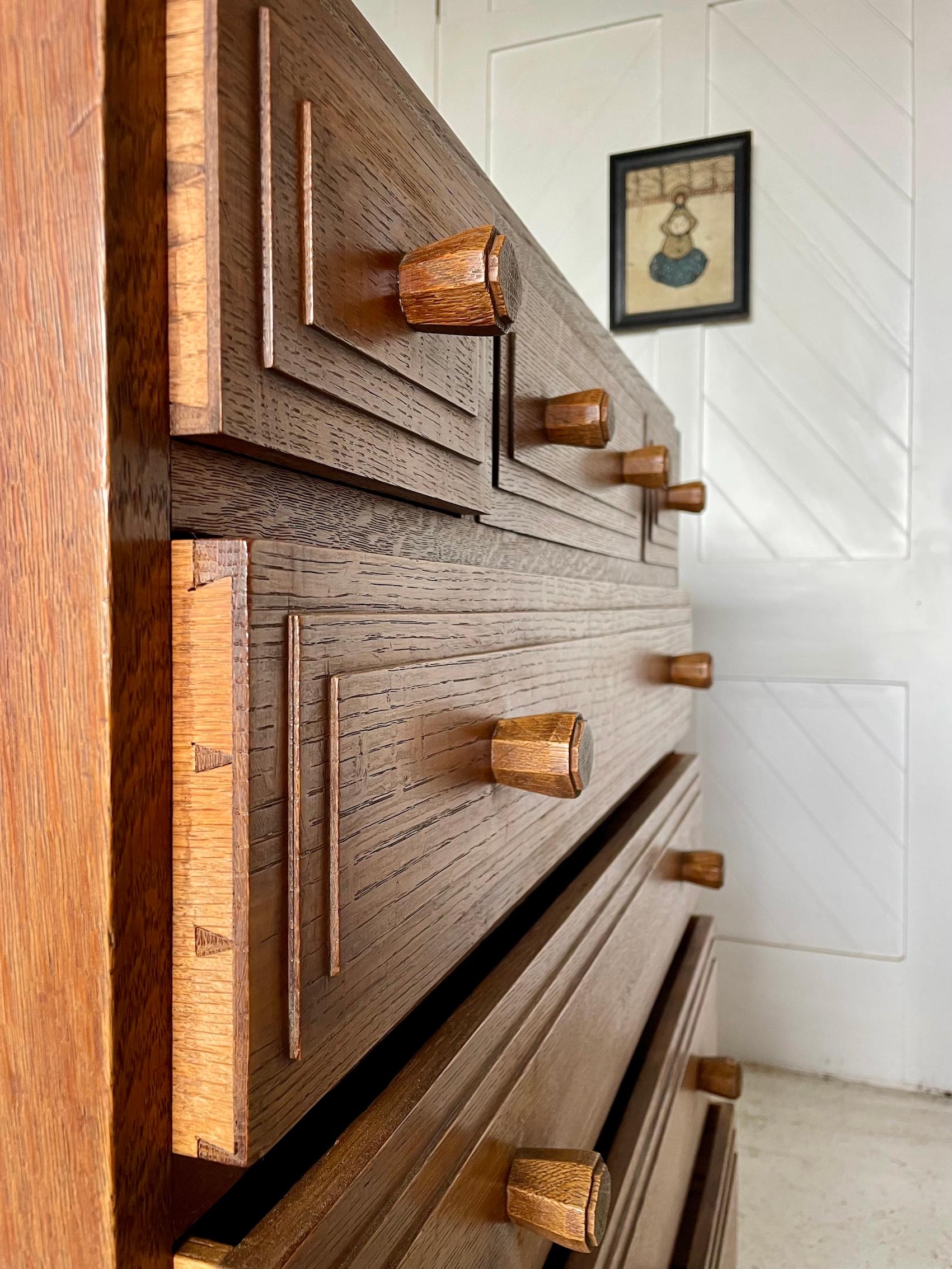 Welsh Thirties Oak Chest Of Drawers By Brynmawr For Sale