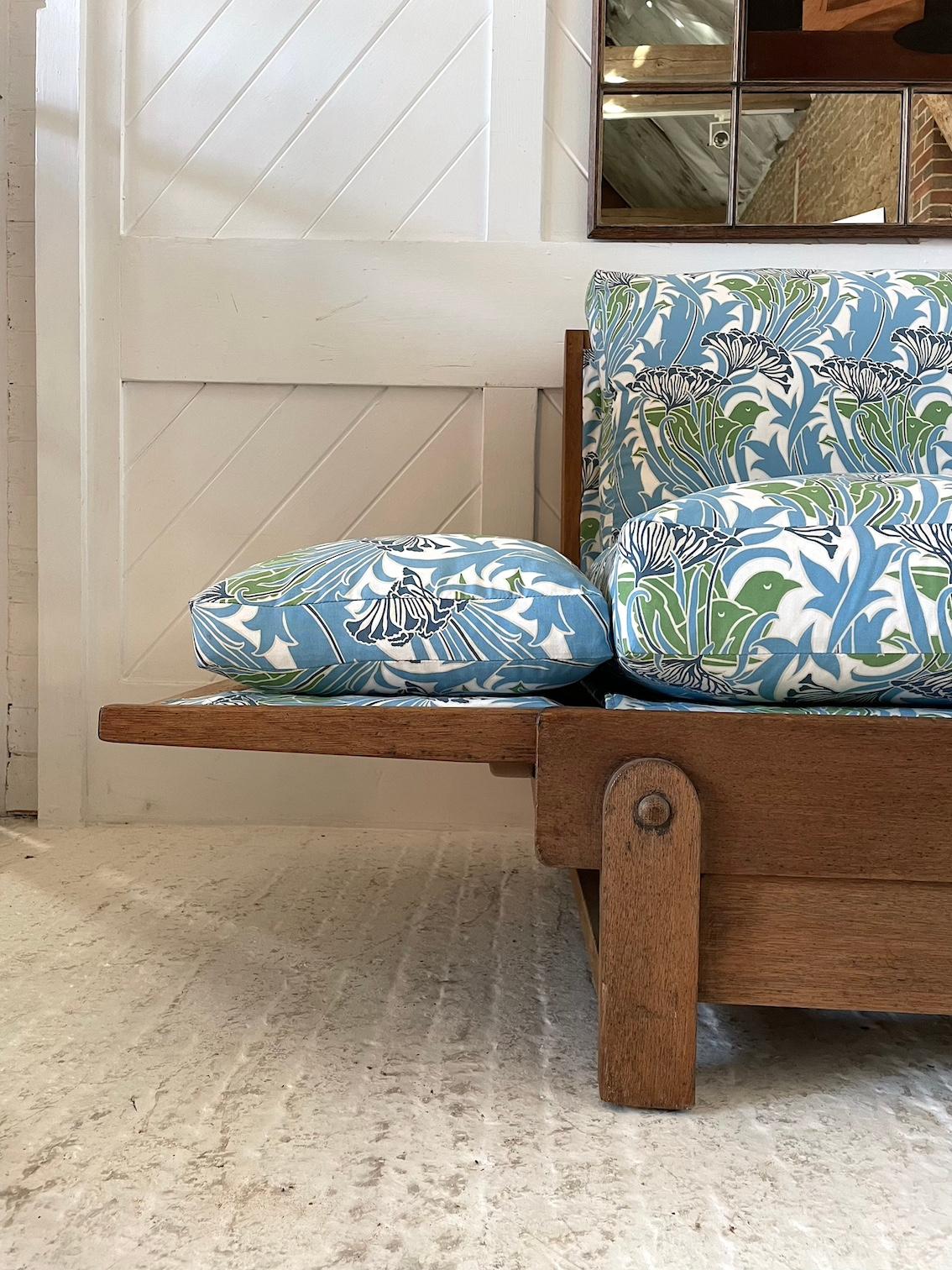 English Thirties Parker Knoll Drop Sided Oak Settee