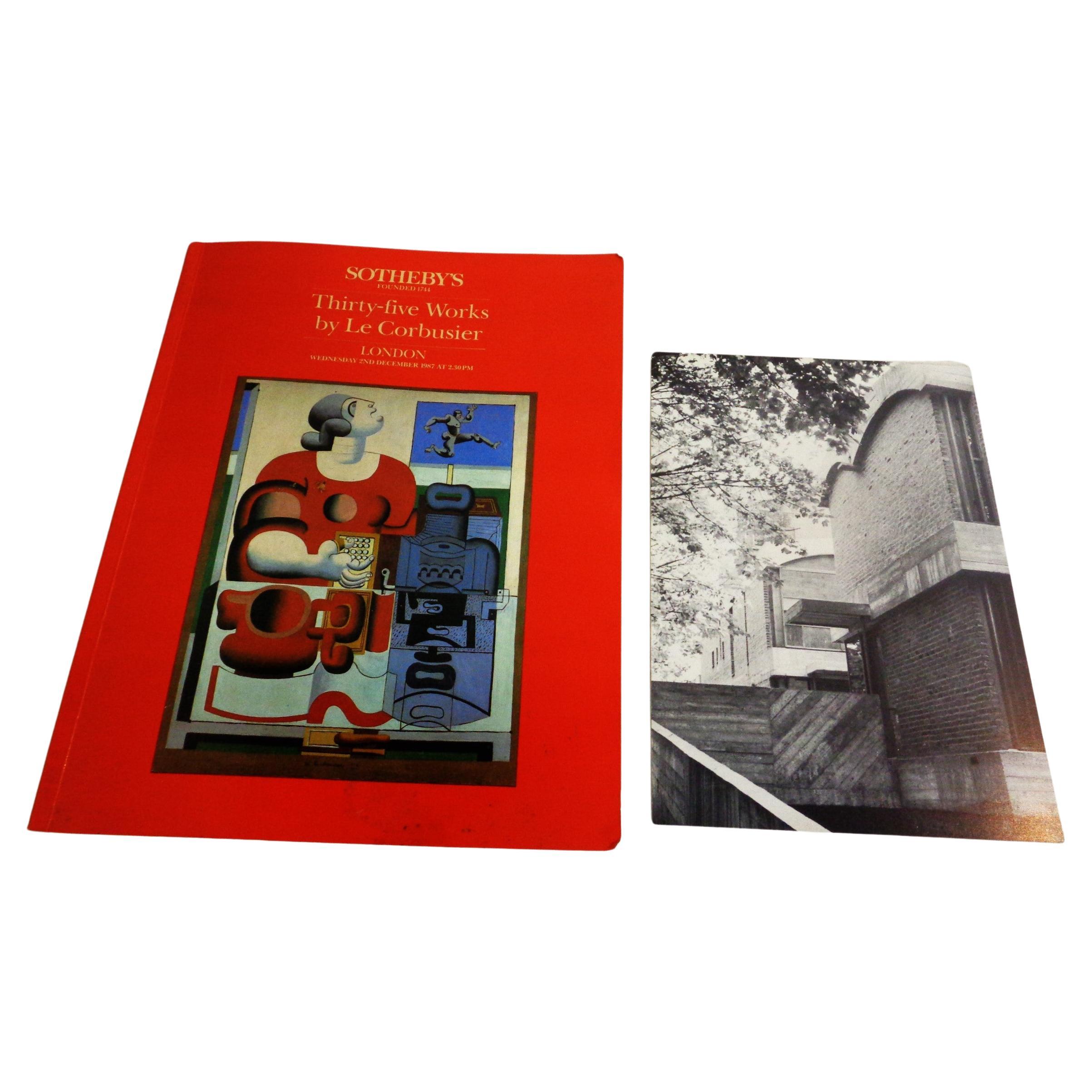 Trente-cinq œuvres de Le Corbusier - 8 décembre 1987 Sotheby's, Londres - Catalogue de vente aux enchères à couverture souple avec carte - Sotheby's International Realty & Le Corbusier  - Les Maisons Jaoul, Neuilly-sur-Seine, Paris. 56 pages avec 35