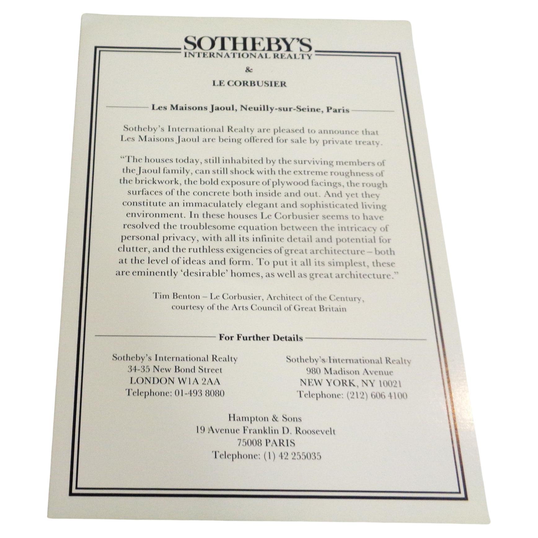 Fünfunddreißig Werke von Le Corbusier: 1987 Sotheby's, London - Auktionskatalog (Englisch) im Angebot