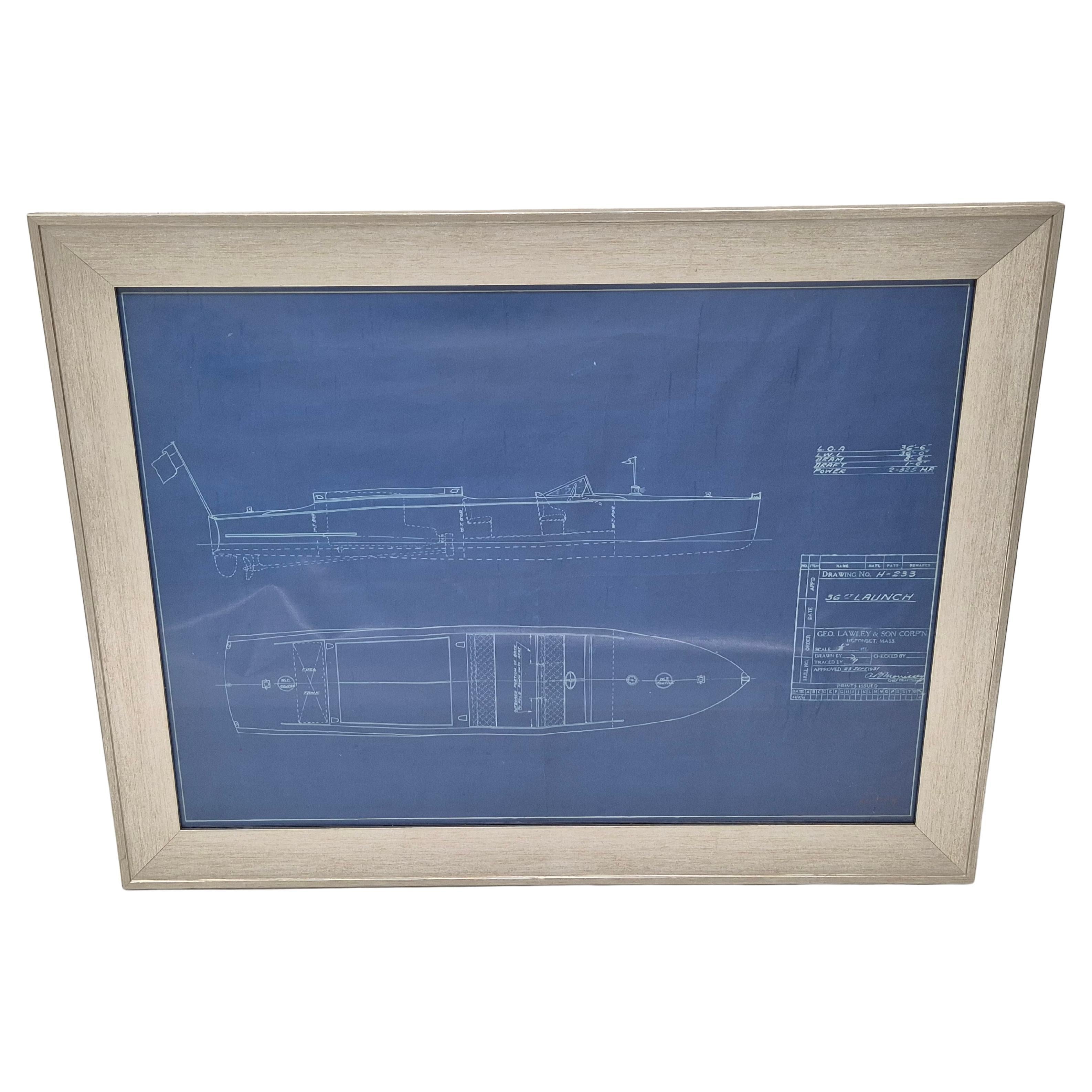 Plano de lancha rápida de treinta y seis pies de George Lawley and Son de 1931
