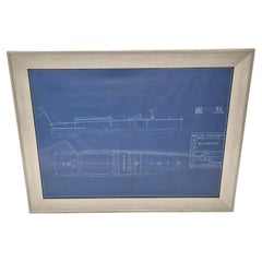 Vintage Thirty Six Foot Speedboat Blueprint from George Lawley and Son from 1931
