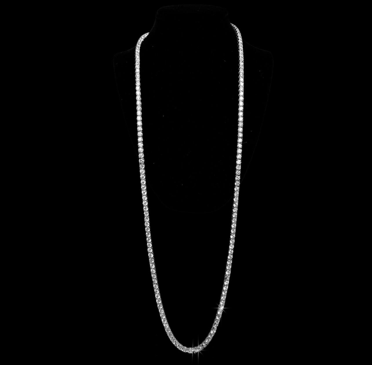 84.53 Cttw. Diamond Tennis/Straight Line Necklace For Sale 1