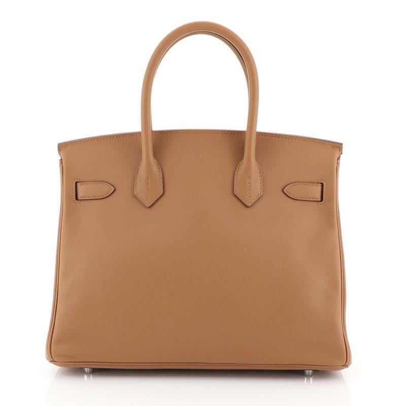 Brown This Hermes Birkin Handbag Tressage Gold Swift and Palladium Hardware 30