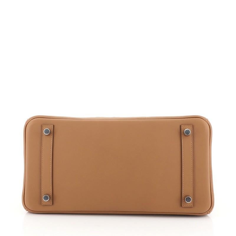 This Hermes Birkin Handbag Tressage Gold Swift and Palladium Hardware 30 In Good Condition In NY, NY