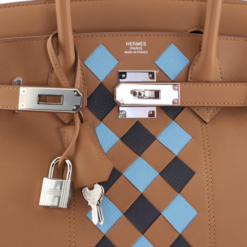 Women's or Men's This Hermes Birkin Handbag Tressage Gold Swift and Palladium Hardware 30