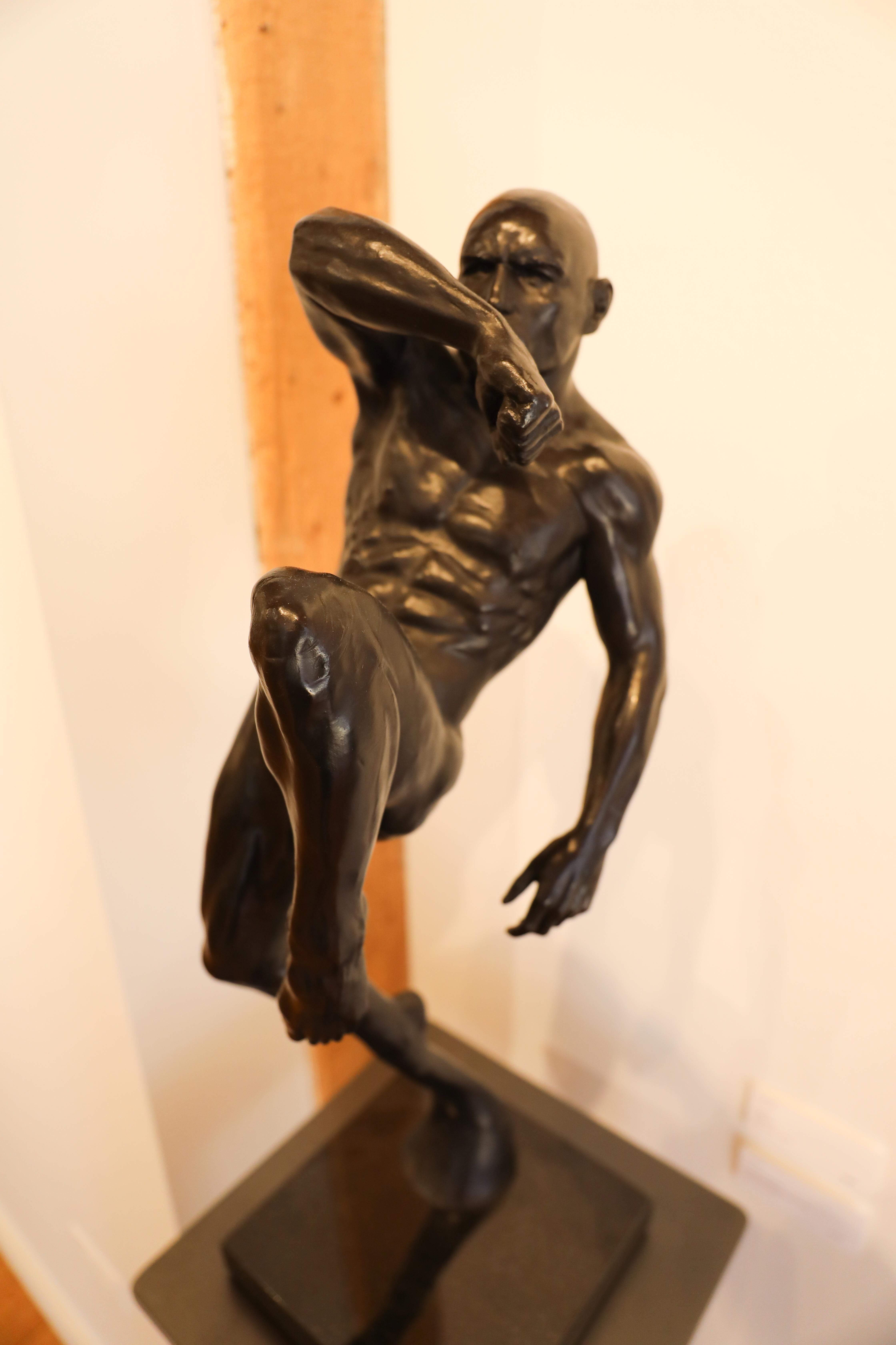 Ancient Art, Athletic Male Nude Dynamic Figure , Bronze Sculpture by Dean Kugler For Sale 5