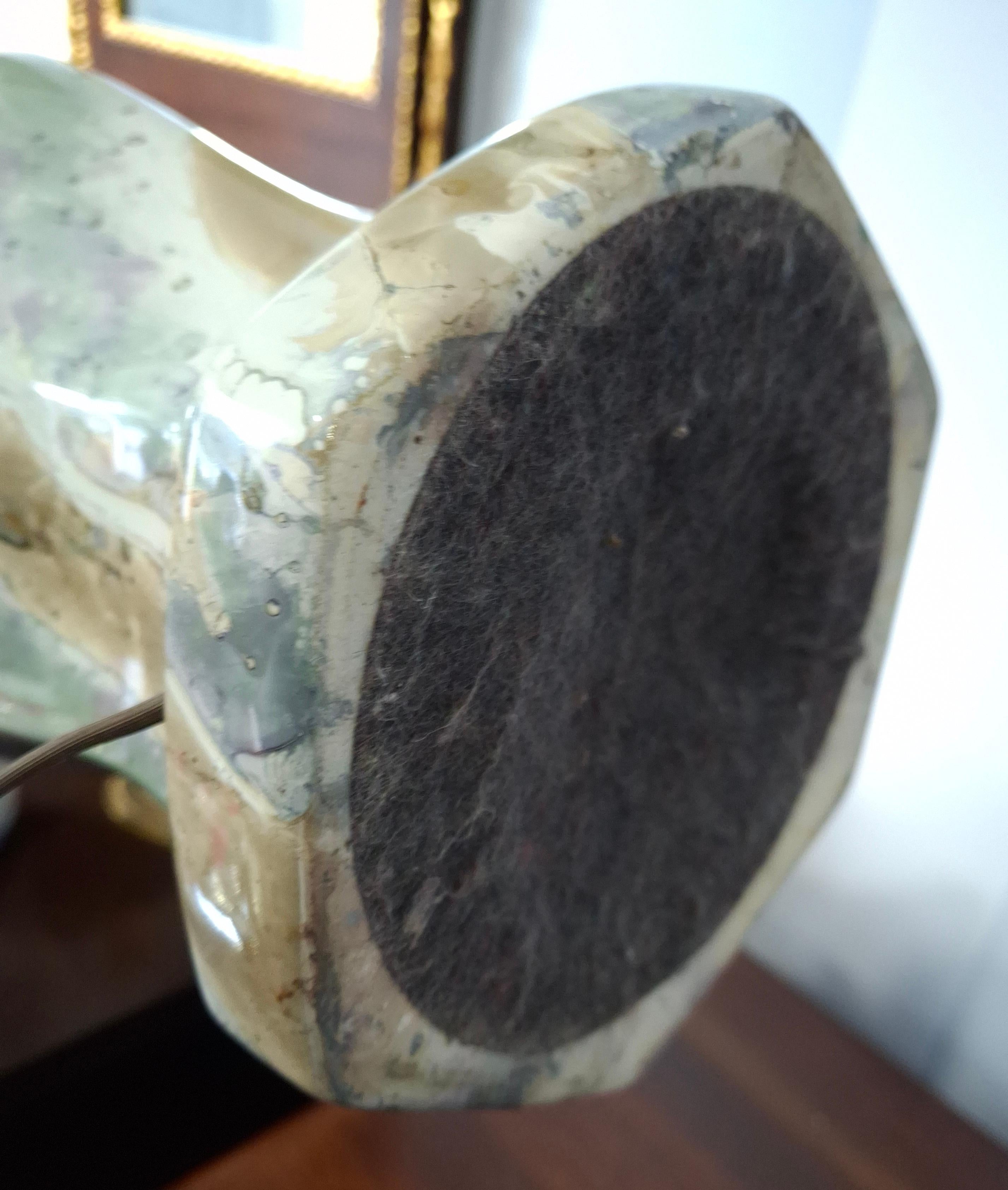 Pair Mid-Century Modern Marble-Glazed Ceramic Ginger Jar Style Table Lamps in vendita 4