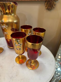 This is a vintage blown Murano glass service from Manifattura Di Murano