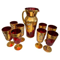 This is a vintage blown Murano glass service from Manifattura Di Murano