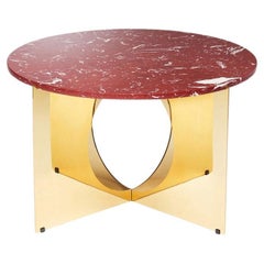 This Is Art Coffee Table, Composite Top with Bordeaux and Brass