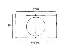 Il s'agit d'une table basse d'art, un plateau en composite avec bois de bordeaux et acier inoxydable